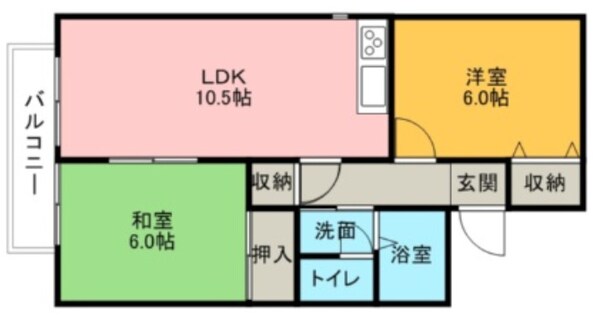 荒木駅 徒歩34分 2階の物件間取画像